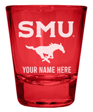 Load image into Gallery viewer, Southern Methodist University Customizable Engraved Full Color 2oz Shot Glass Officially Licensed Collegiate Product
