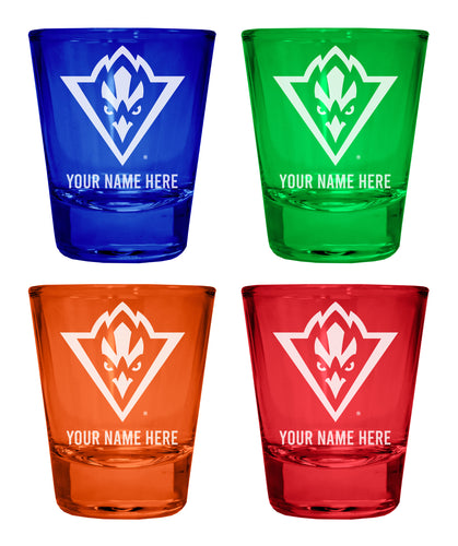 North Carolina Wilmington Seahawks Customizable Engraved Full Color 2oz Shot Glass Multicolor Officially Licensed Collegiate Product 4-Pack