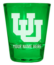 Load image into Gallery viewer, Utah Utes Customizable Engraved Full Color 2oz Shot Glass Green Officially Licensed Collegiate Product 2-Pack
