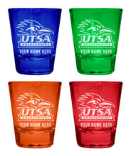 Load image into Gallery viewer, UTSA Road Runners Customizable Engraved Full Color 2oz Shot Glass Officially Licensed Collegiate Product
