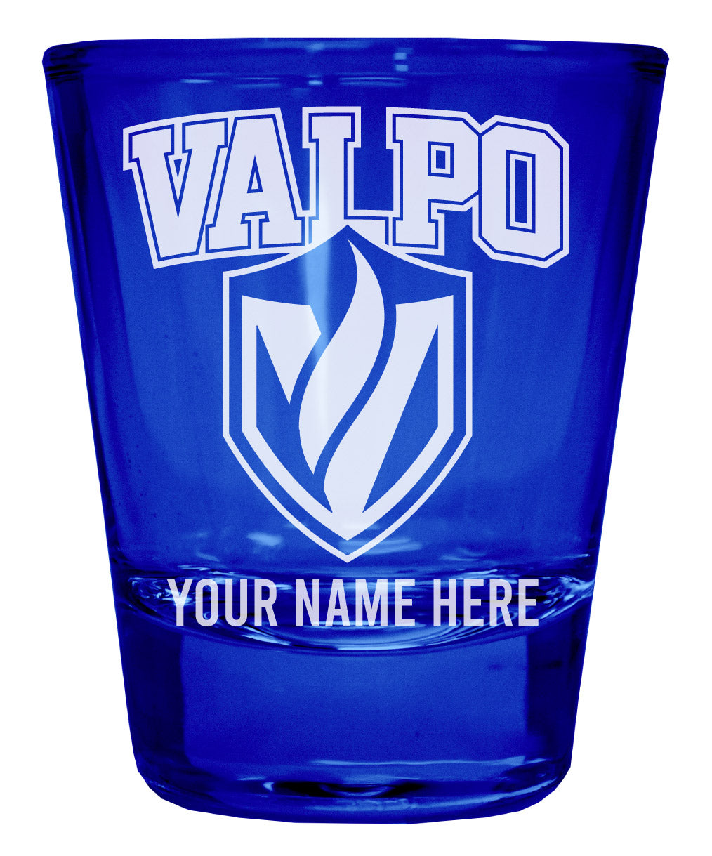 Valparaiso University Customizable Engraved Full Color 2oz Shot Glass Blue Officially Licensed Collegiate Product Single