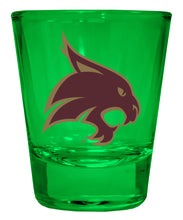 Load image into Gallery viewer, Texas State Bobcats Full Color 2oz Shot Glass Officially Licensed Collegiate Product
