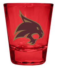 Load image into Gallery viewer, Texas State Bobcats Full Color 2oz Shot Glass Officially Licensed Collegiate Product
