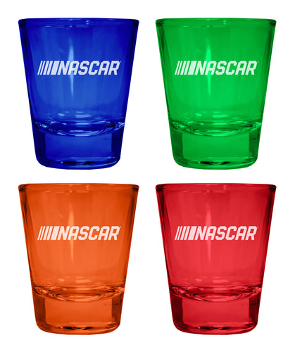 Nascar Engraved Full Color 2oz Shot Glass Multicolor Officially Licensed Multicolor