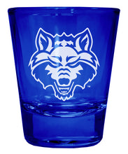 Load image into Gallery viewer, Arkansas State Engraved Full Color 2oz Shot Glass Officially Licensed Collegiate Product
