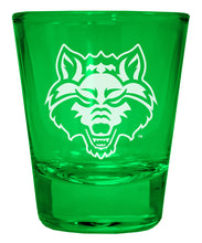 Load image into Gallery viewer, Arkansas State Engraved Full Color 2oz Shot Glass Officially Licensed Collegiate Product
