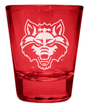 Load image into Gallery viewer, Arkansas State Engraved Full Color 2oz Shot Glass Officially Licensed Collegiate Product
