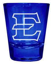 Load image into Gallery viewer, East Tennessee State University Engraved Full Color 2oz Shot Glass Officially Licensed Collegiate Product
