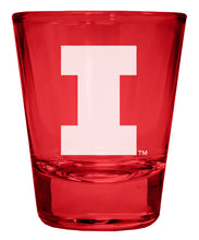 Load image into Gallery viewer, Illinois Fighting Illini Engraved Full Color 2oz Shot Glass Red Officially Licensed Collegiate Product Single
