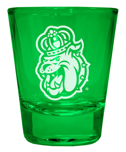 James Madison Dukes Engraved Full Color 2oz Shot Glass Green Officially Licensed Collegiate Product 2-Pack