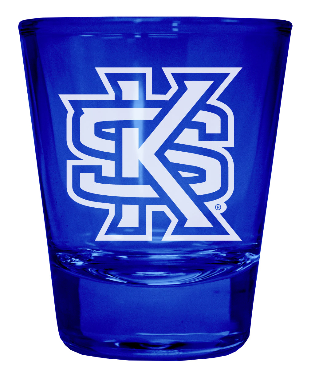 Kennesaw State University Engraved Full Color 2oz Shot Glass Blue Officially Licensed Collegiate Product 2-Pack