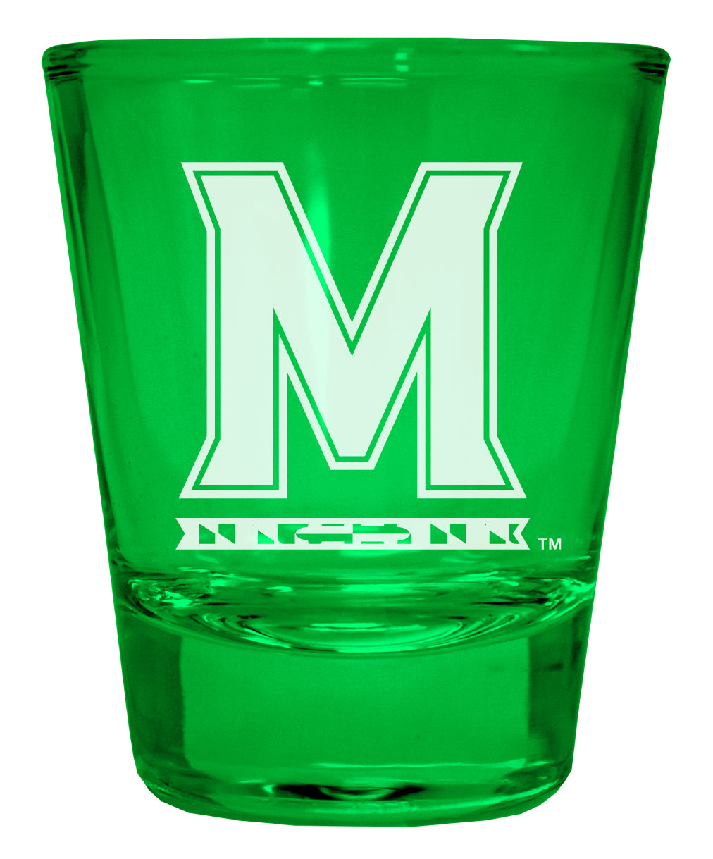 Maryland Terrapins Engraved Full Color 2oz Shot Glass Green Officially Licensed Collegiate Product 4-Pack