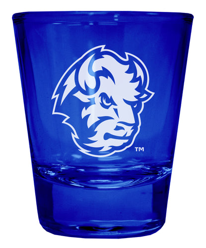 North Dakota State Bison Engraved Full Color 2oz Shot Glass Blue Officially Licensed Collegiate Product 4-Pack