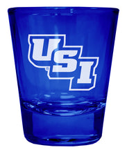 Load image into Gallery viewer, University of Southern Indiana Engraved Full Color 2oz Shot Glass Blue Officially Licensed Collegiate Product 4-Pack
