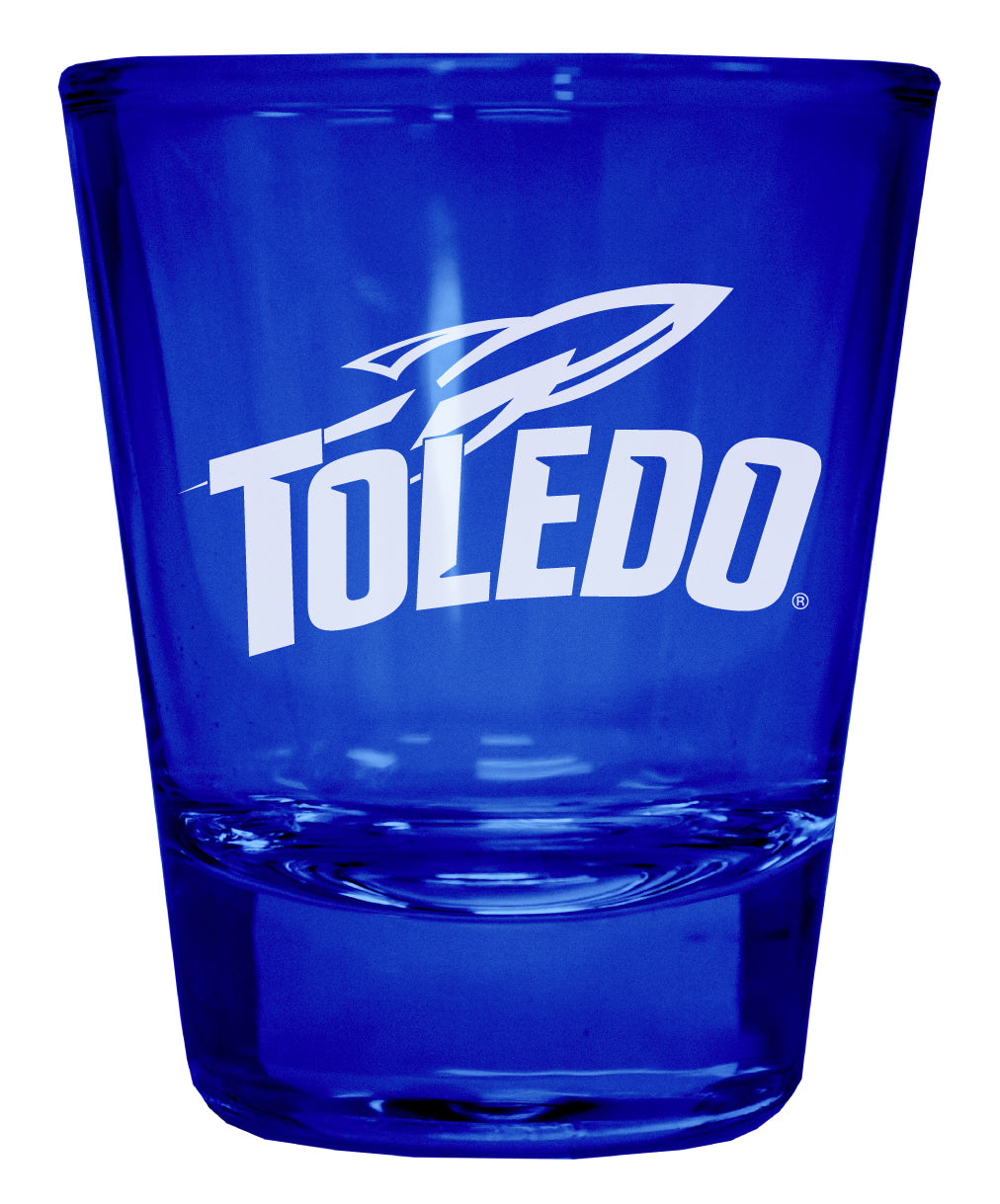 Toledo Rockets Engraved Full Color 2oz Shot Glass Blue Officially Licensed Collegiate Product Single