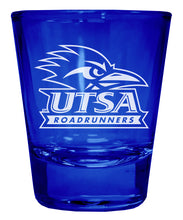 Load image into Gallery viewer, UTSA Road Runners Engraved Full Color 2oz Shot Glass Officially Licensed Collegiate Product
