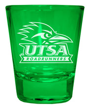 Load image into Gallery viewer, UTSA Road Runners Engraved Full Color 2oz Shot Glass Green Officially Licensed Collegiate Product 4-Pack
