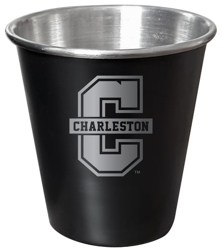 College of Charleston Engraved 2oz Tin Shot Glass Black Matte Coating Officially Licensed Collegiate Product 4-Pack