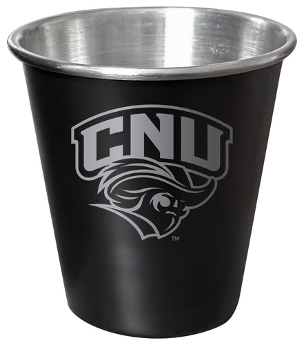 Christopher Newport Captains Engraved 2oz Tin Shot Glass Black Matte Coating Officially Licensed Collegiate Product Single