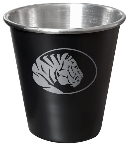 East Central University Tigers Engraved 2oz Tin Shot Glass Black Matte Coating Officially Licensed Collegiate Product Single