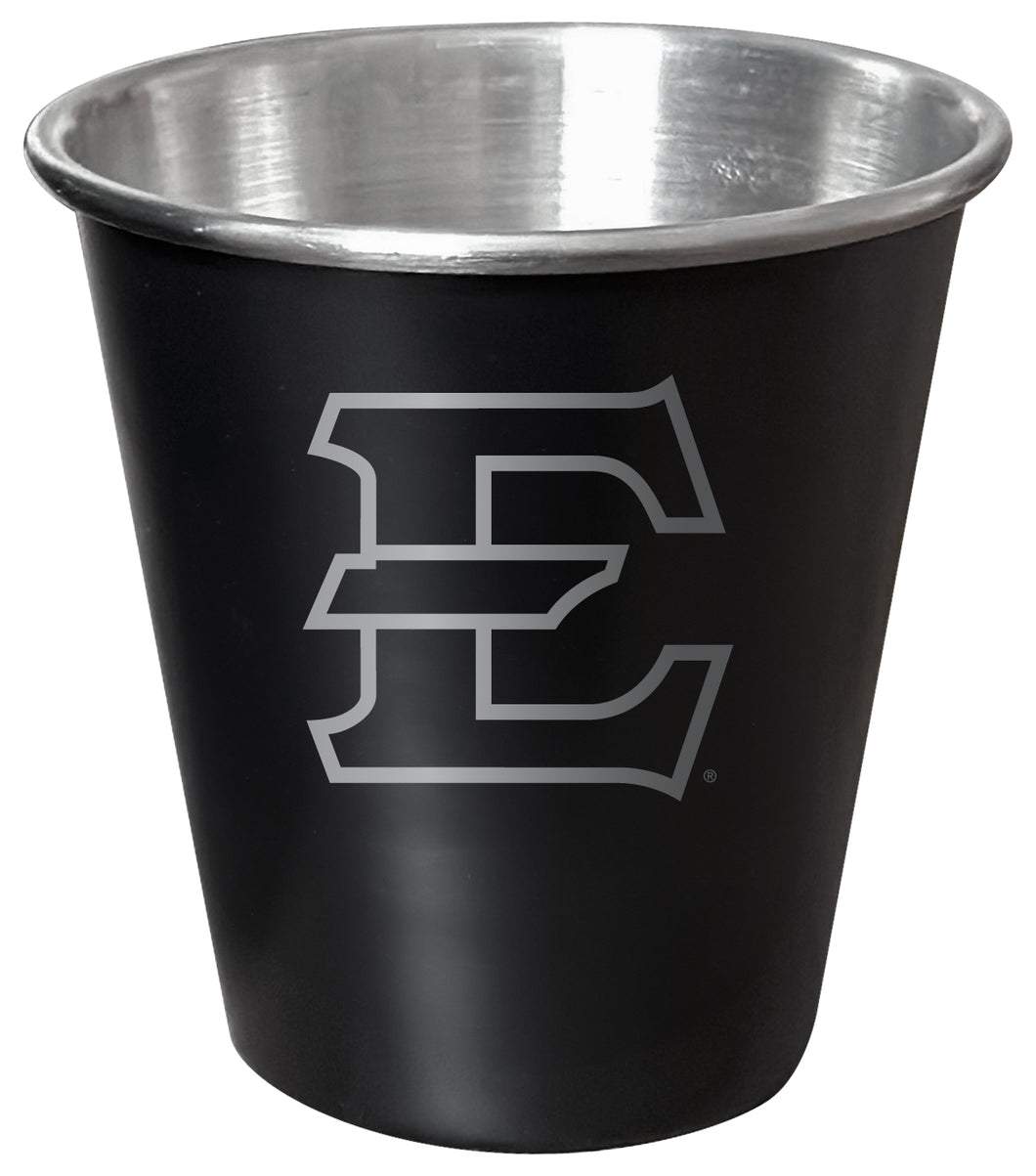 East Tennessee State University Engraved 2oz Tin Shot Glass Black Matte Coating Officially Licensed Collegiate Product Single