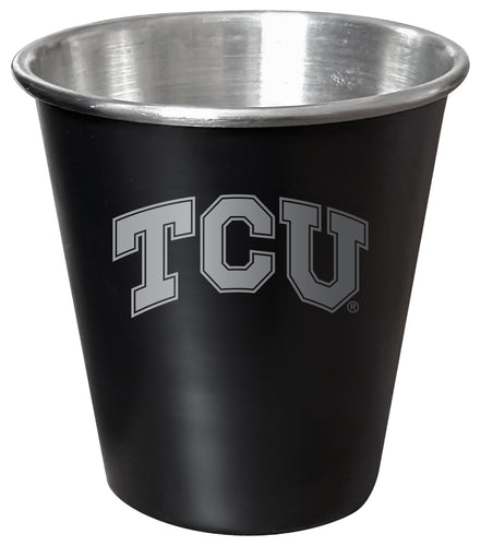 Texas Christian University Engraved 2oz Tin Shot Glass Black Matte Coating Officially Licensed Collegiate Product 4-Pack