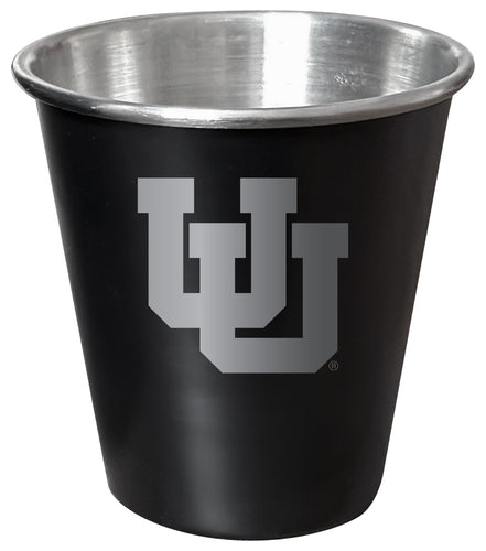 Utah Utes Engraved 2oz Tin Shot Glass Black Matte Coating Officially Licensed Collegiate Product Single