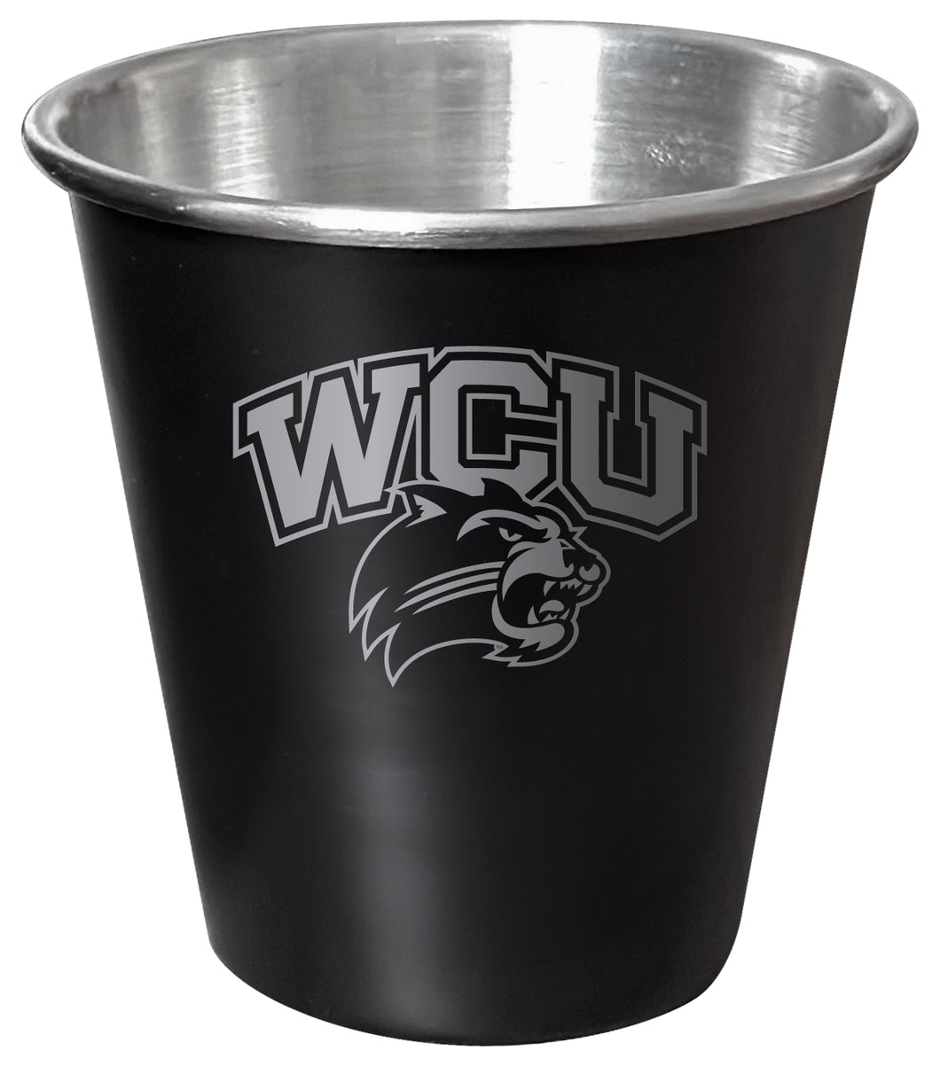 Western Carolina University Engraved 2oz Tin Shot Glass Black Matte Coating Officially Licensed Collegiate Product Single