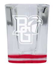 Load image into Gallery viewer, Bowling Green Falcons 2 Ounce Engraved Shot Glass Square Red Base Officially Licensed Collegiate Product 4-Pack
