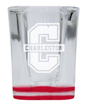 Load image into Gallery viewer, College of Charleston 2 Ounce Engraved Shot Glass Square Red Base Officially Licensed Collegiate Product 4-Pack
