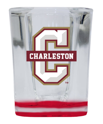 College of Charleston 2 Ounce Shot Glass Square Red Base Officially Licensed Collegiate Product 4-Pack