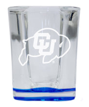 Load image into Gallery viewer, Colorado Buffaloes 2 Ounce Engraved Shot Glass Square Officially Licensed Collegiate Product
