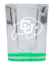 Load image into Gallery viewer, Colorado Buffaloes 2 Ounce Engraved Shot Glass Square Officially Licensed Collegiate Product
