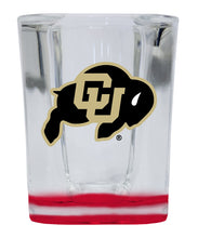 Load image into Gallery viewer, Colorado Buffaloes 2 Ounce Shot Glass Square Red Base Officially Licensed Collegiate Product 4-Pack
