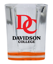 Load image into Gallery viewer, Davidson College 2 Ounce Shot Glass Square Orange Base Officially Licensed Collegiate Product 2-Pack
