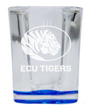 Load image into Gallery viewer, East Central University Tigers 2 Ounce Engraved Shot Glass Square Officially Licensed Collegiate Product
