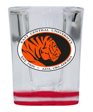 Load image into Gallery viewer, East Central University Tigers 2 Ounce Shot Glass Square Red Base Officially Licensed Collegiate Product 4-Pack
