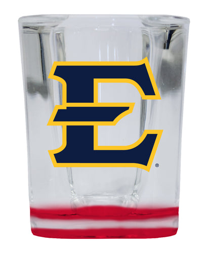 East Tennessee State University 2 Ounce Shot Glass Square Red Base Officially Licensed Collegiate Product 4-Pack