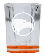 Load image into Gallery viewer, Georgia Southern Eagles 2 Ounce Engraved Shot Glass Square Orange Base Officially Licensed Collegiate Product 2-Pack
