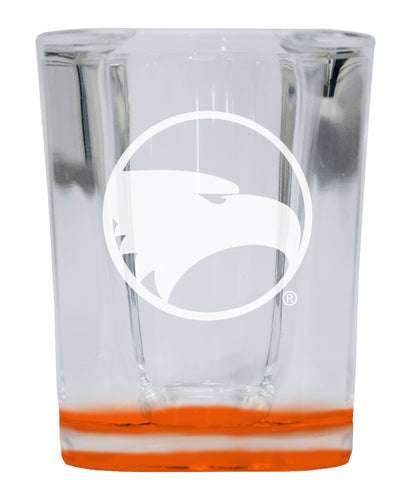 Georgia Southern Eagles 2 Ounce Engraved Shot Glass Square Orange Base Officially Licensed Collegiate Product 2-Pack