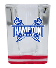 Load image into Gallery viewer, Hampton University 2 Ounce Shot Glass Square Red Base Officially Licensed Collegiate Product 4-Pack
