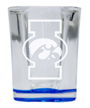 Load image into Gallery viewer, Iowa Hawkeyes 2 Ounce Engraved Shot Glass Square Officially Licensed Collegiate Product
