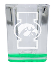 Load image into Gallery viewer, Iowa Hawkeyes 2 Ounce Engraved Shot Glass Square Officially Licensed Collegiate Product
