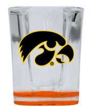 Load image into Gallery viewer, Iowa Hawkeyes 2 Ounce Shot Glass Square Orange Base Officially Licensed Collegiate Product 4-Pack
