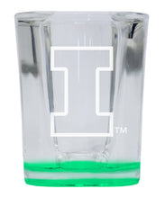 Load image into Gallery viewer, Illinois Fighting Illini 2 Ounce Engraved Shot Glass Square Officially Licensed Collegiate Product
