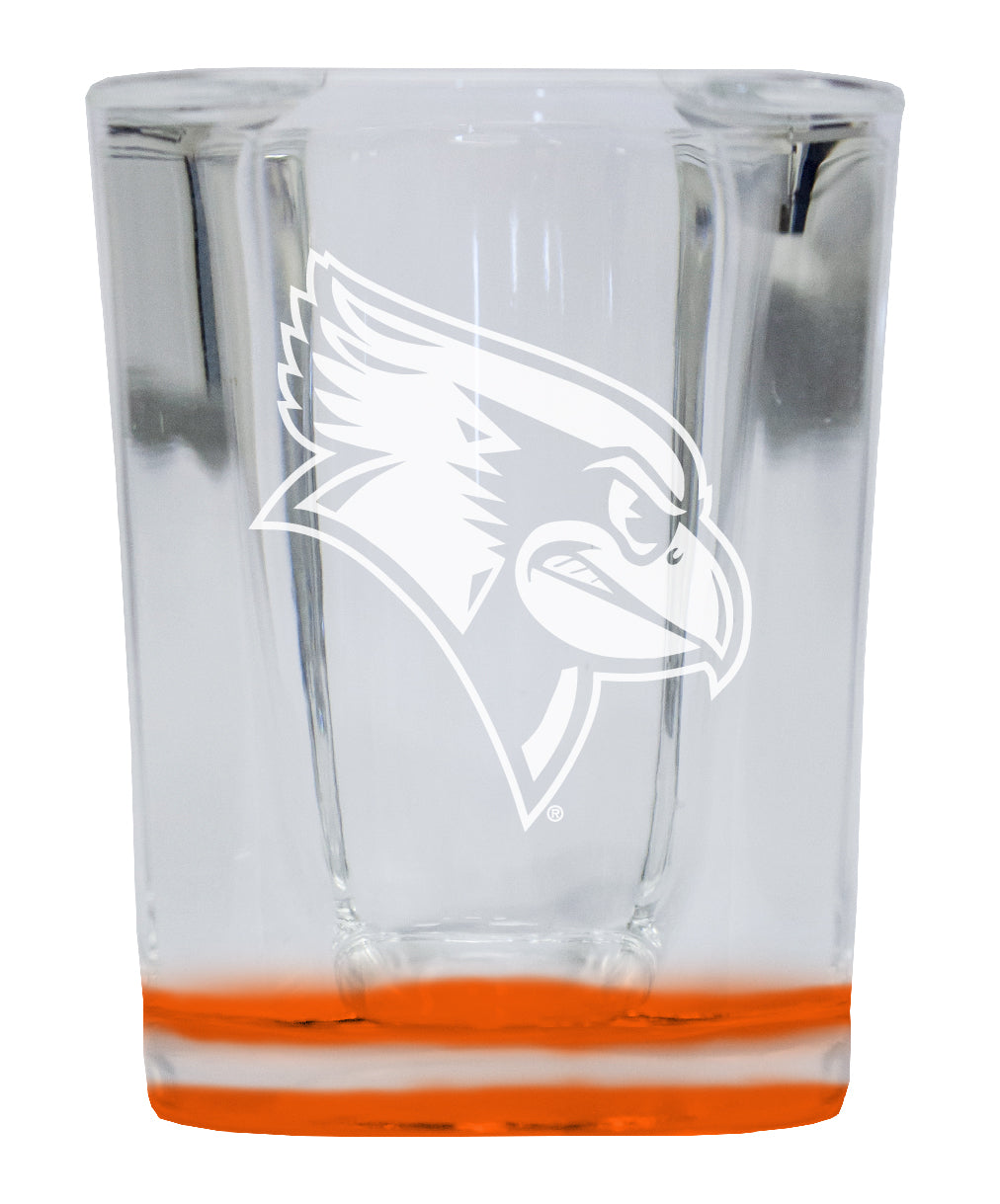 Illinois State Redbirds 2 Ounce Engraved Shot Glass Square Orange Base Officially Licensed Collegiate Product 2-Pack