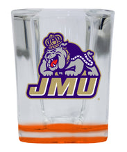 Load image into Gallery viewer, James Madison Dukes 2 Ounce Shot Glass Square Orange Base Officially Licensed Collegiate Product 4-Pack
