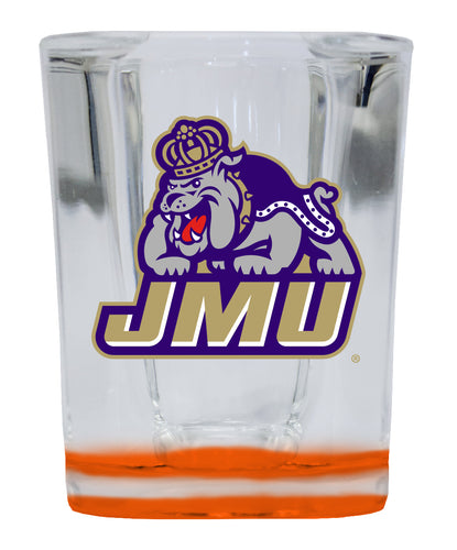 James Madison Dukes 2 Ounce Shot Glass Square Orange Base Officially Licensed Collegiate Product 4-Pack