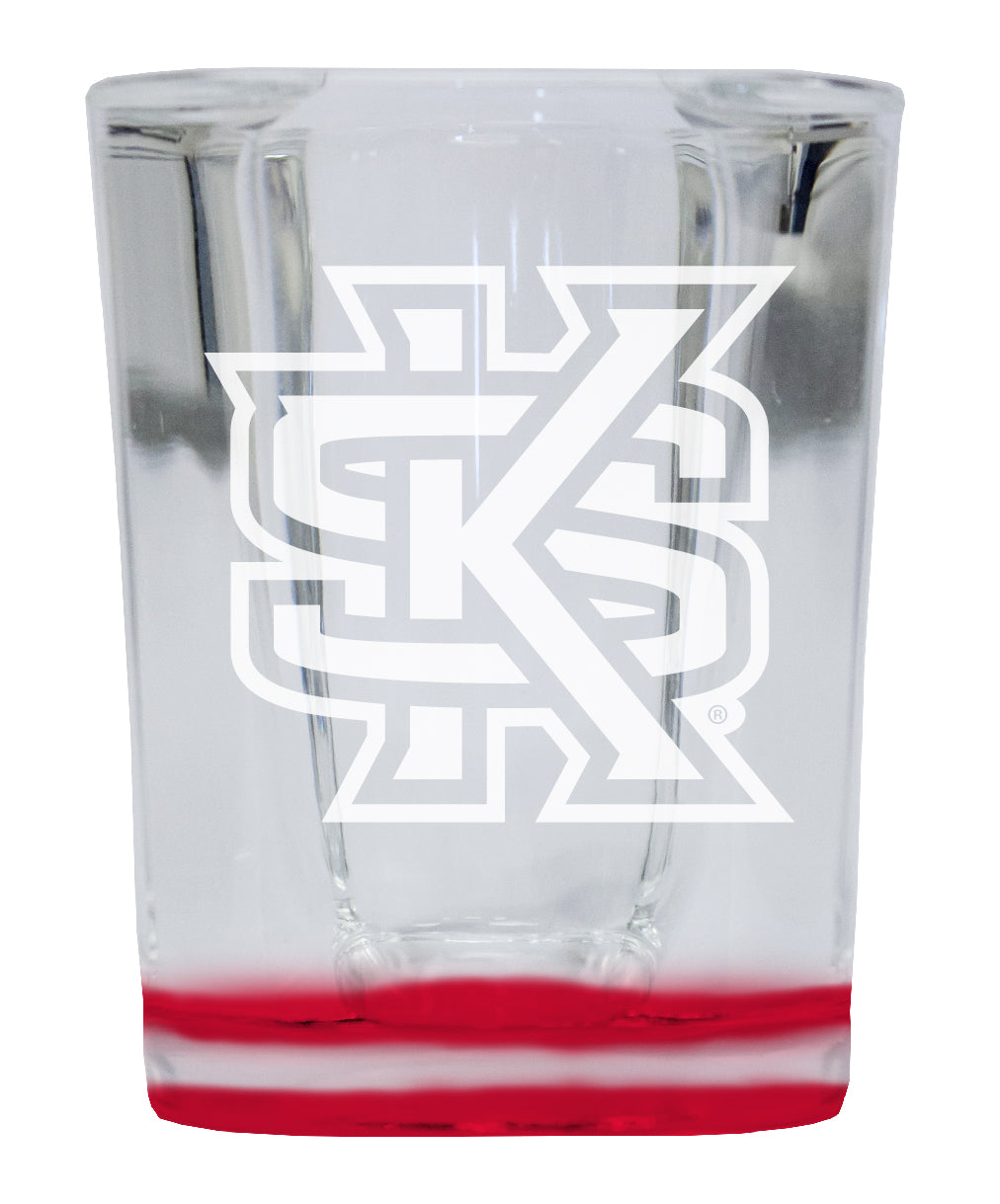 Kennesaw State University 2 Ounce Engraved Shot Glass Square Red Base Officially Licensed Collegiate Product 4-Pack