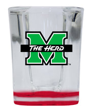 Load image into Gallery viewer, Marshall Thundering Herd 2 Ounce Shot Glass Square Red Base Officially Licensed Collegiate Product 4-Pack
